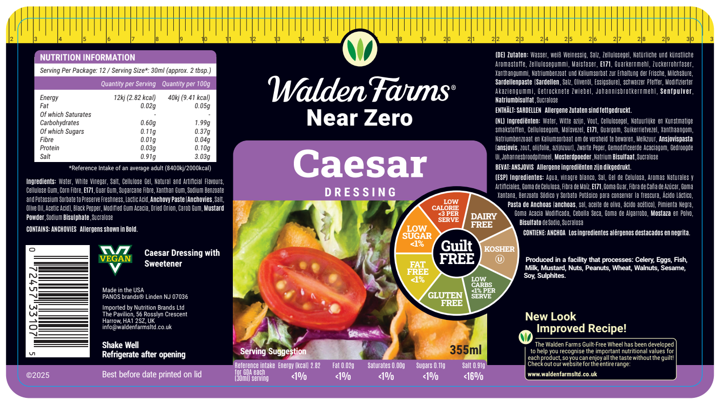 Walden Farms Gluten Free Caesar Dressing with Near Zero Calories, Sugar and Fats