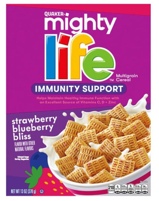 Quaker Mightly Life Immune Support Strawberry Blueberry 370g (Best Before Date 13/05/2025)