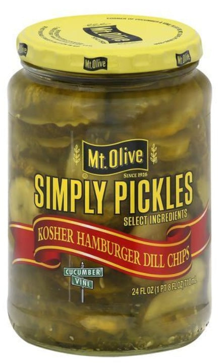 Mt Olive Simply Kosher Hamburger Dill Chips  710ml (Best Before : 23 June 2026)