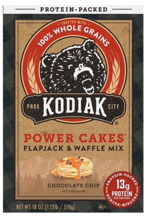 Kodiak Power Cakes Flapjack & Waffle Mix Chocolate Chip  510g (Best Before : 24 July 2026)