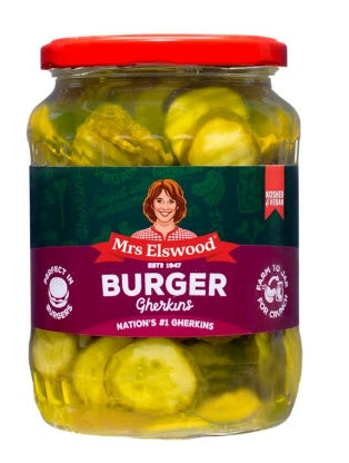 Mrs Elswood Burger Gherkins Pickle 670g