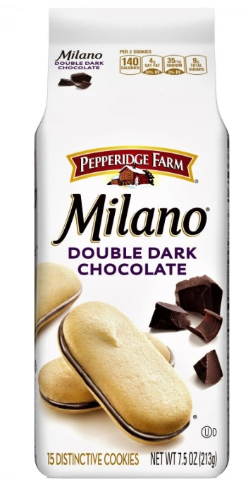 Pepperidge Farm Milano Double Dark Chocolate Distinctive Cookies 213g (BBD JAN 2027)