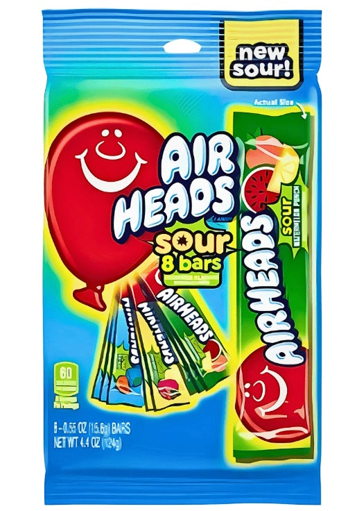 Airheads Sour 8 Bars Assorted Bag 124g (Best Before :- Jan 2026)