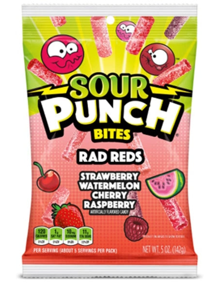 Sour Punch Bites Rad Reds Peg Bag 142g (Best Before : 02 March 2026)