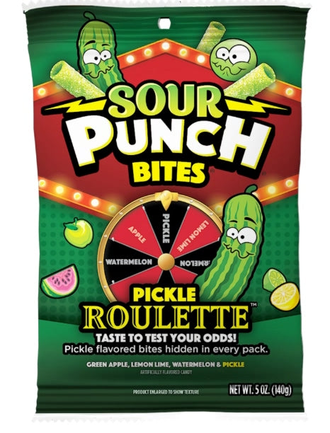 Sour Punch Bites Peg Bag 141g | Pickle Roulette (Best Before 06/2026)