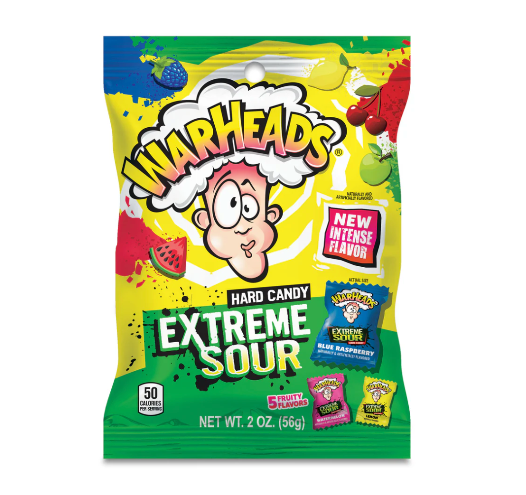 Warheads 5 Mega Flavours Assorted Sour Hard Candy 56g