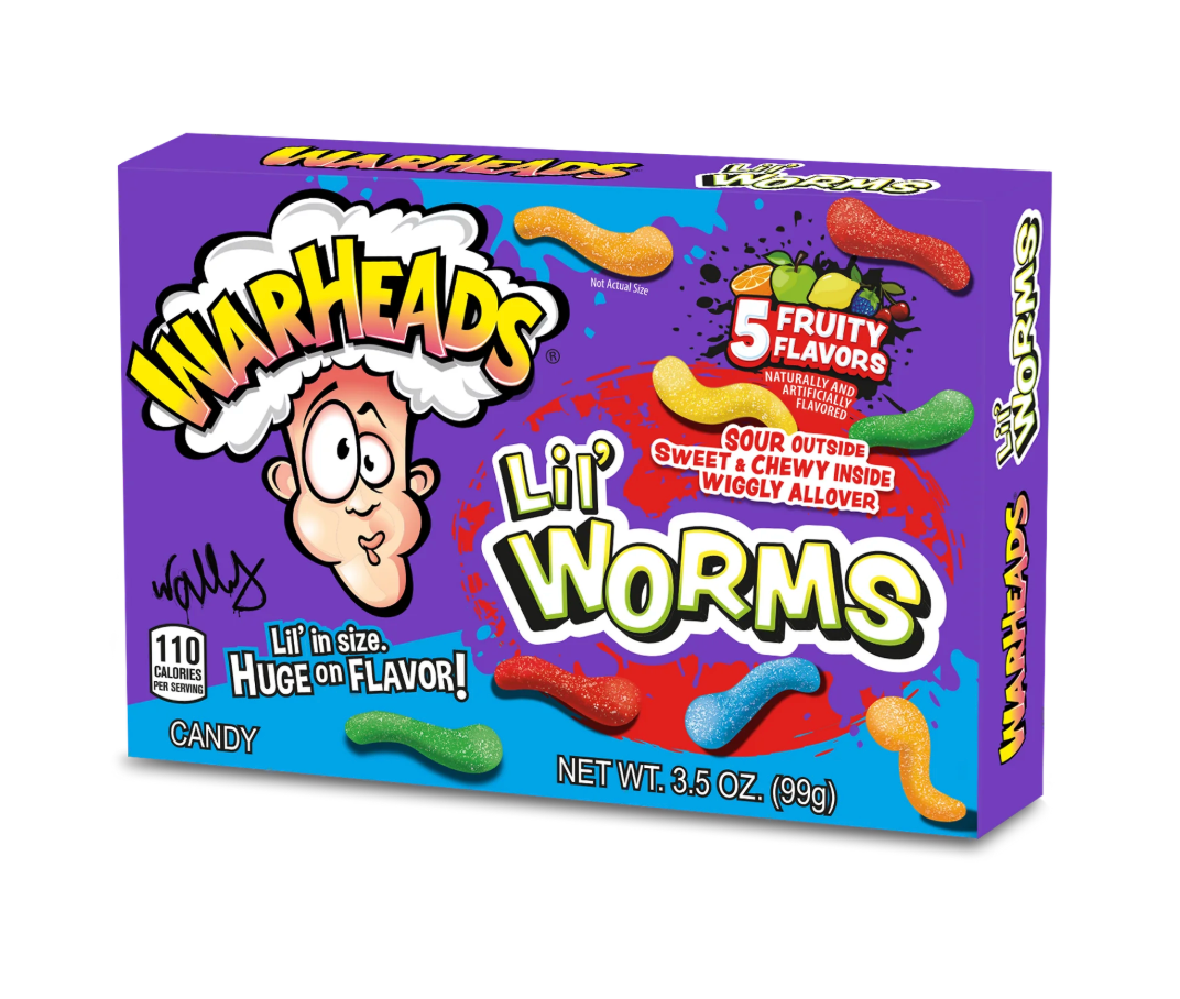 Warheads 5 Flavours Lil' Worms Candy 99g