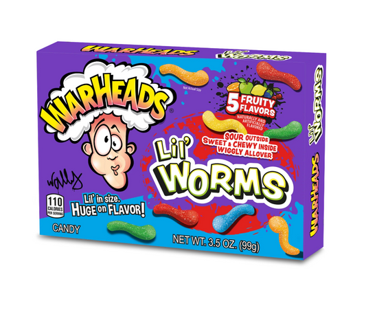 Warheads 5 Flavours Lil' Worms Candy 99g(Best Before Date 12/06/2025)