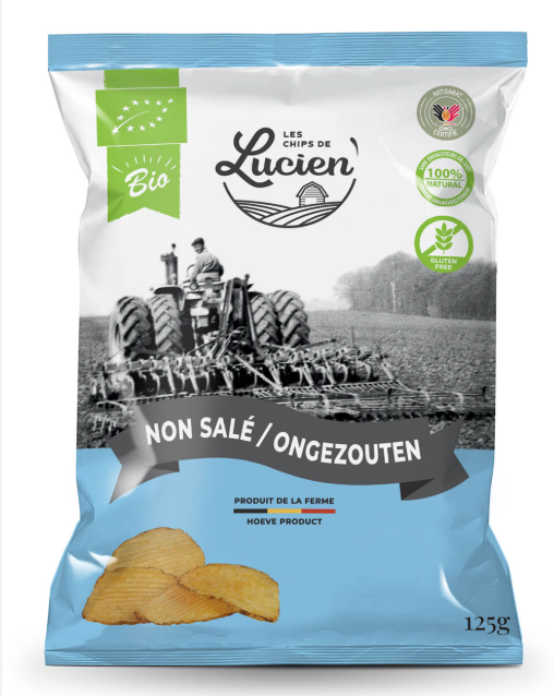 20 x Lucien Crisps | Full Case Offer | Pick Your Flavour | Belgium Crisps 125g Pack | Delicious Taste