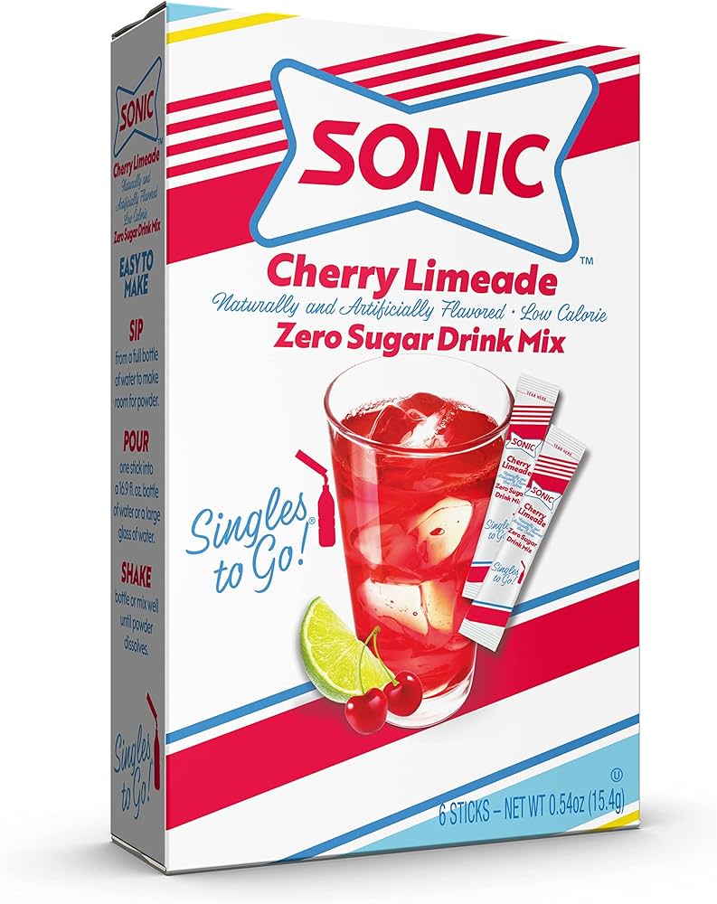 Singles To Go Sonic Cherry Limeade Drink Mix 15.4g (6 Sticks)