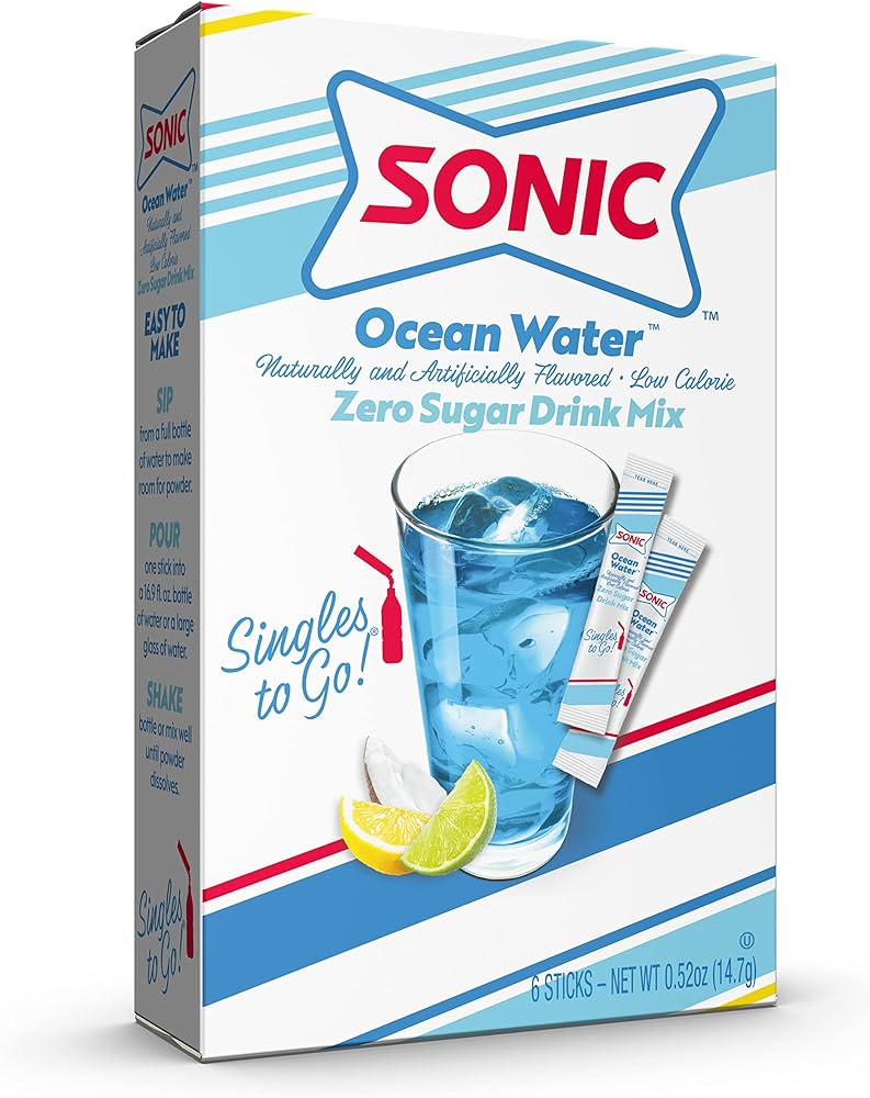 Singles To Go Sonic Ocean Water Drink Mix 14.7g (6 Sticks)