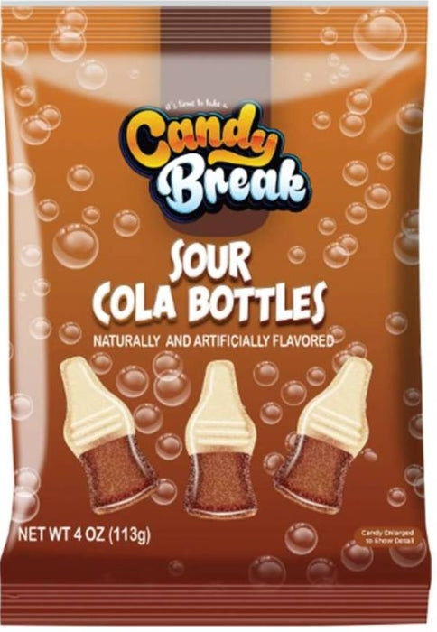 Halal Candy Break Sour Cola Bottles Bag 113g