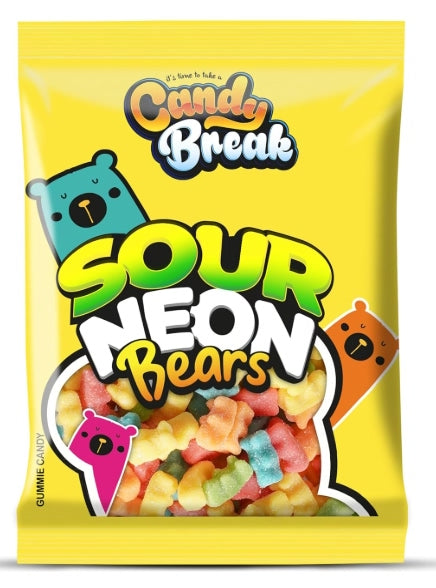 Candy Break Sour Neon Bears Bag 113g