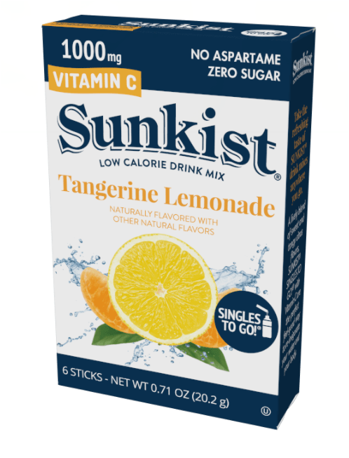 Singles To Go Sunkist Tangerine Lemonade Drink Mix 20.2g (6 Sticks)