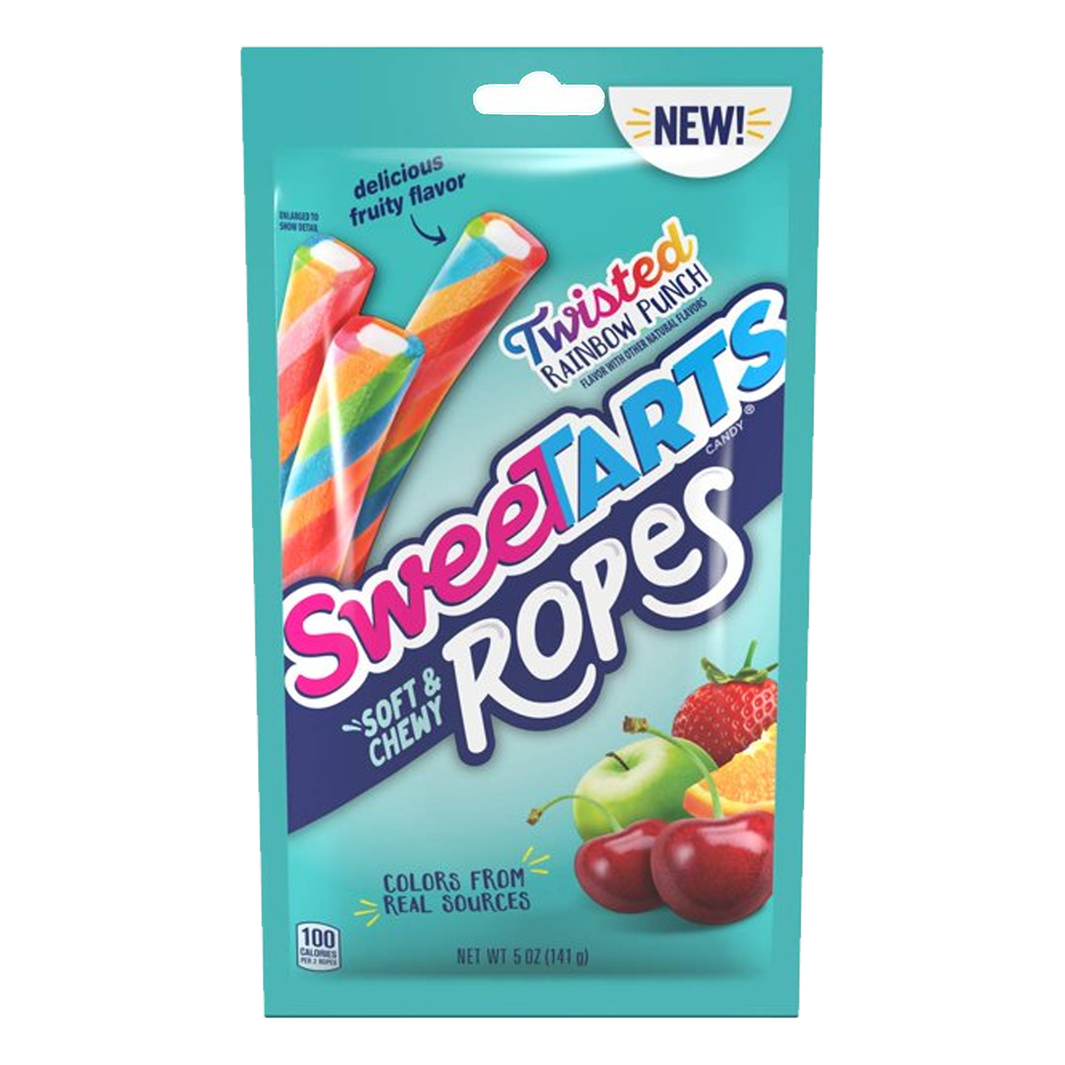 Sweetarts Twisted Rainbow Punch Soft & Chewy Ropes 141g  (Best Before Date:-28/11/2025)