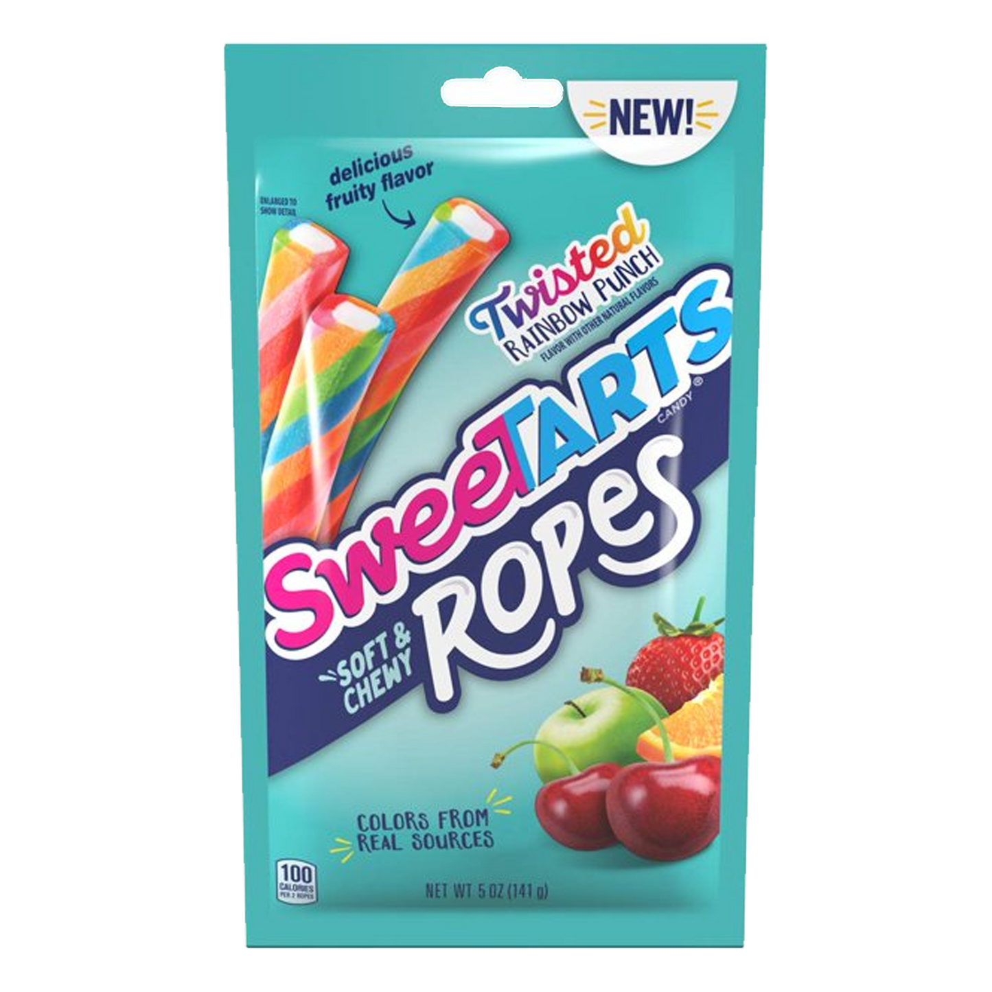 Sweetarts Twisted Rainbow Punch Soft & Chewy Ropes 141g  (Best Before Date:-28/11/2025)
