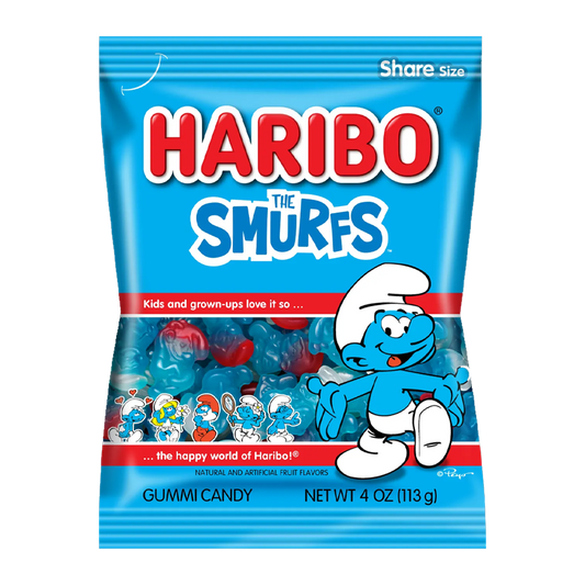 Haribo (USA) The Smurfs Gummi Candy 113g (Best Before Date 08/2025) (Melted)