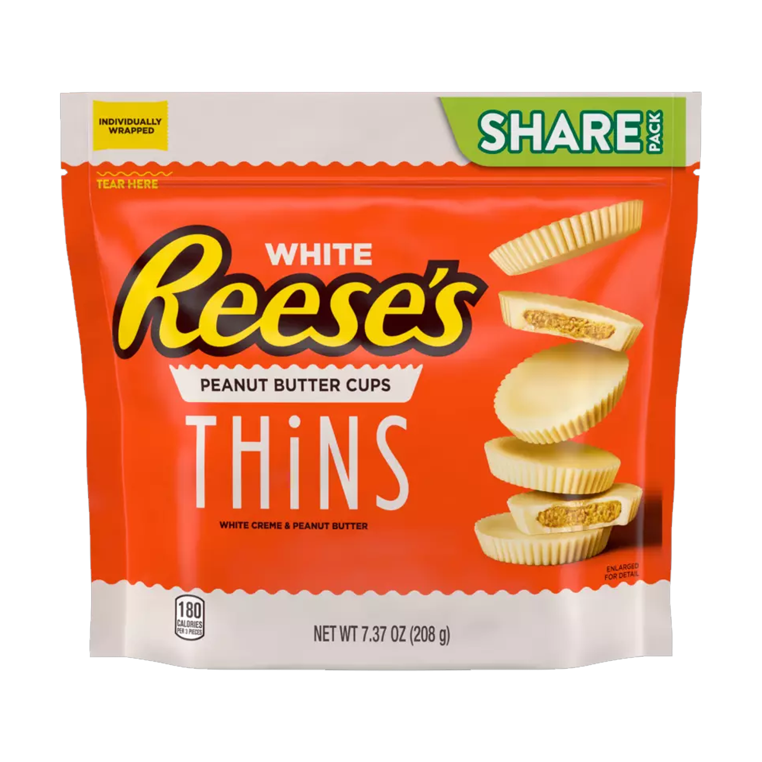 Reese's Thins White Peanut Butter Cup Bag 208g  (Best Before Date:-28/11/2025)