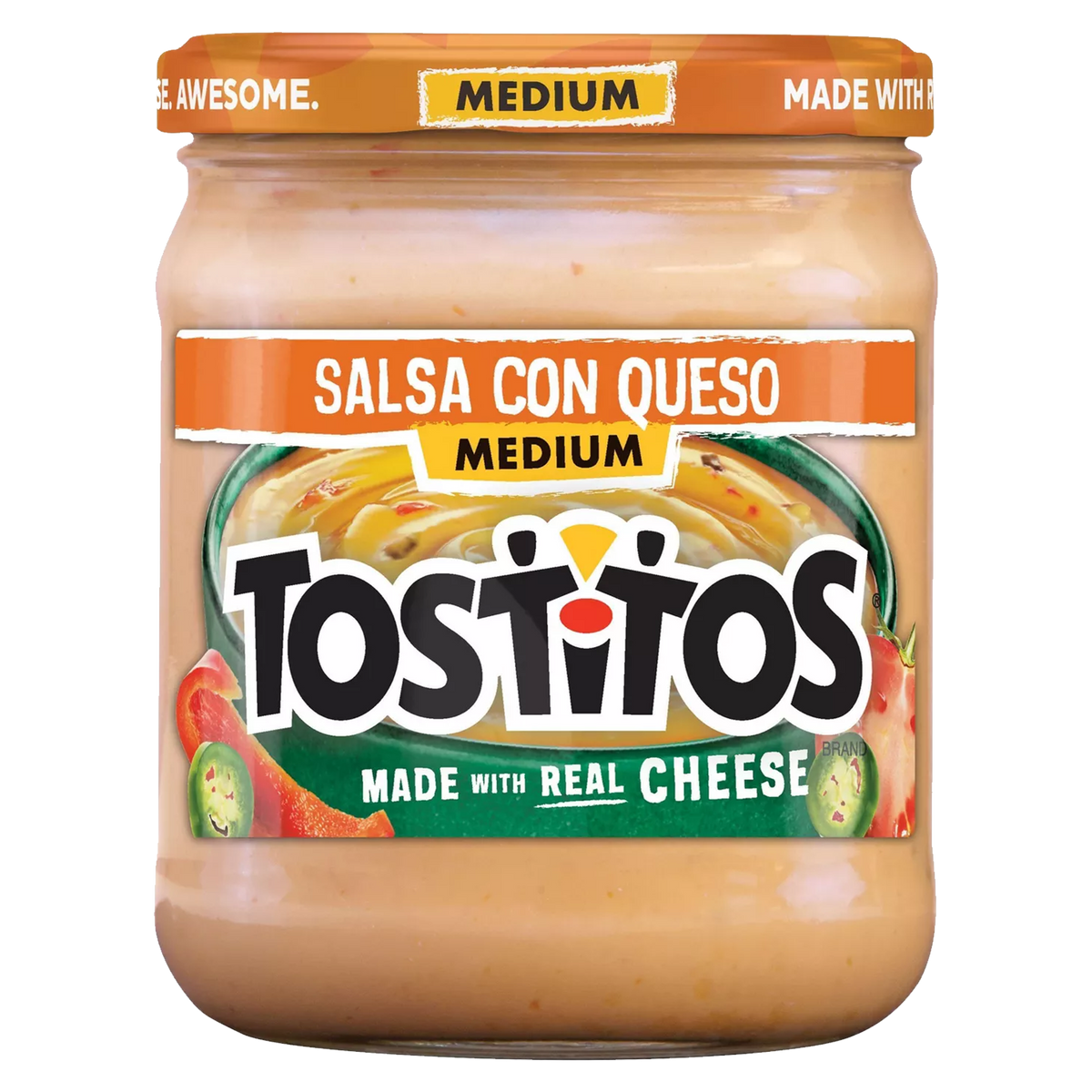 Tostitos Medium Salsa Con Queso 425.2g (orange top)