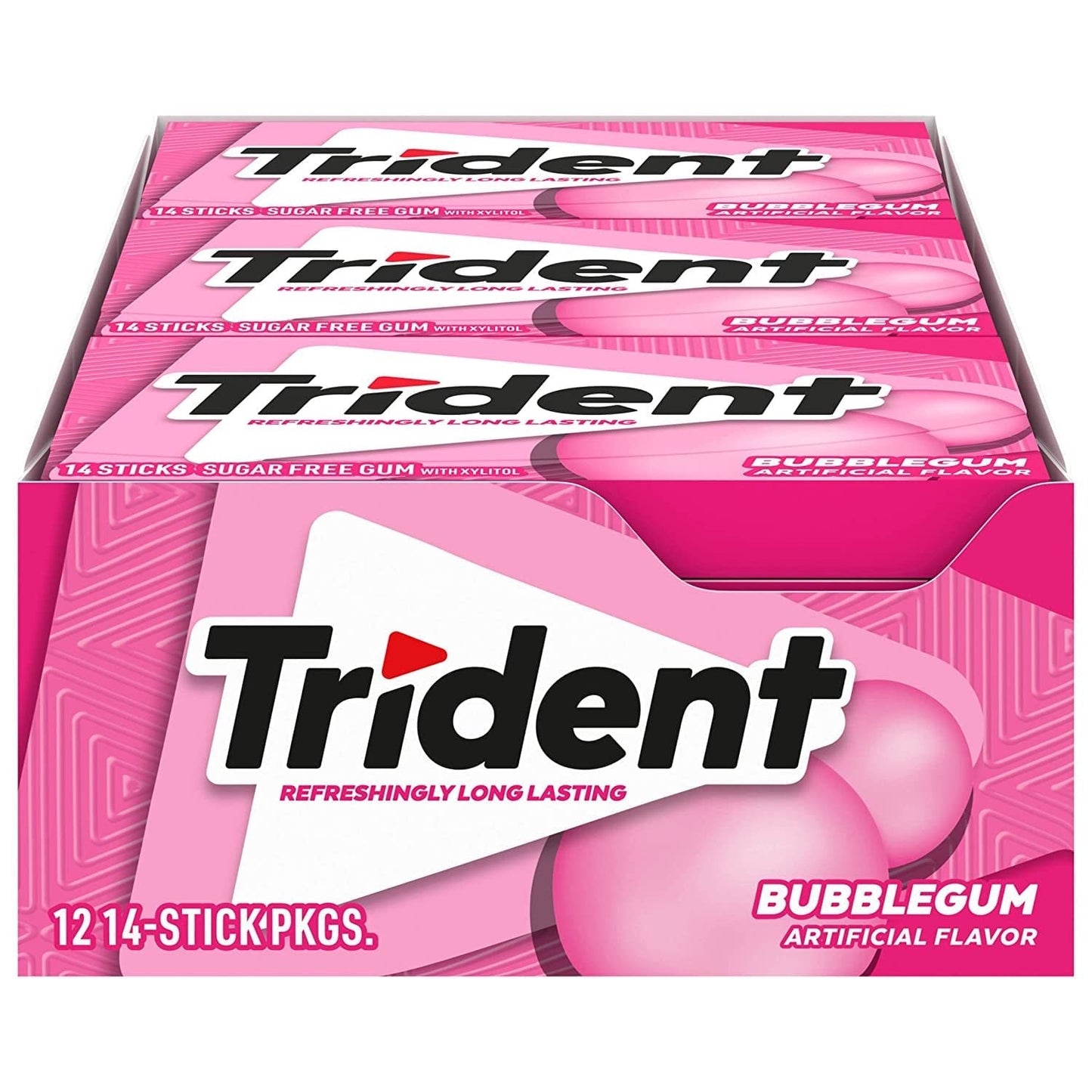 Trident Bubblegum Sugar Free Gum (12 Pack)