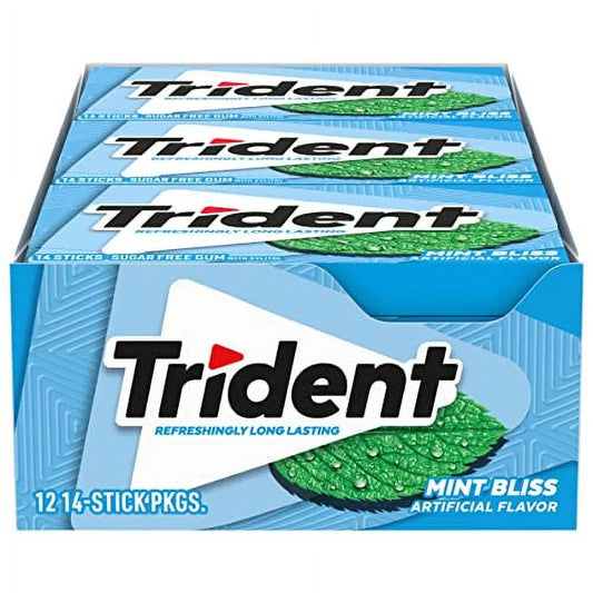 Trident Mint Bliss Sugar Free Gum (12 Pack)