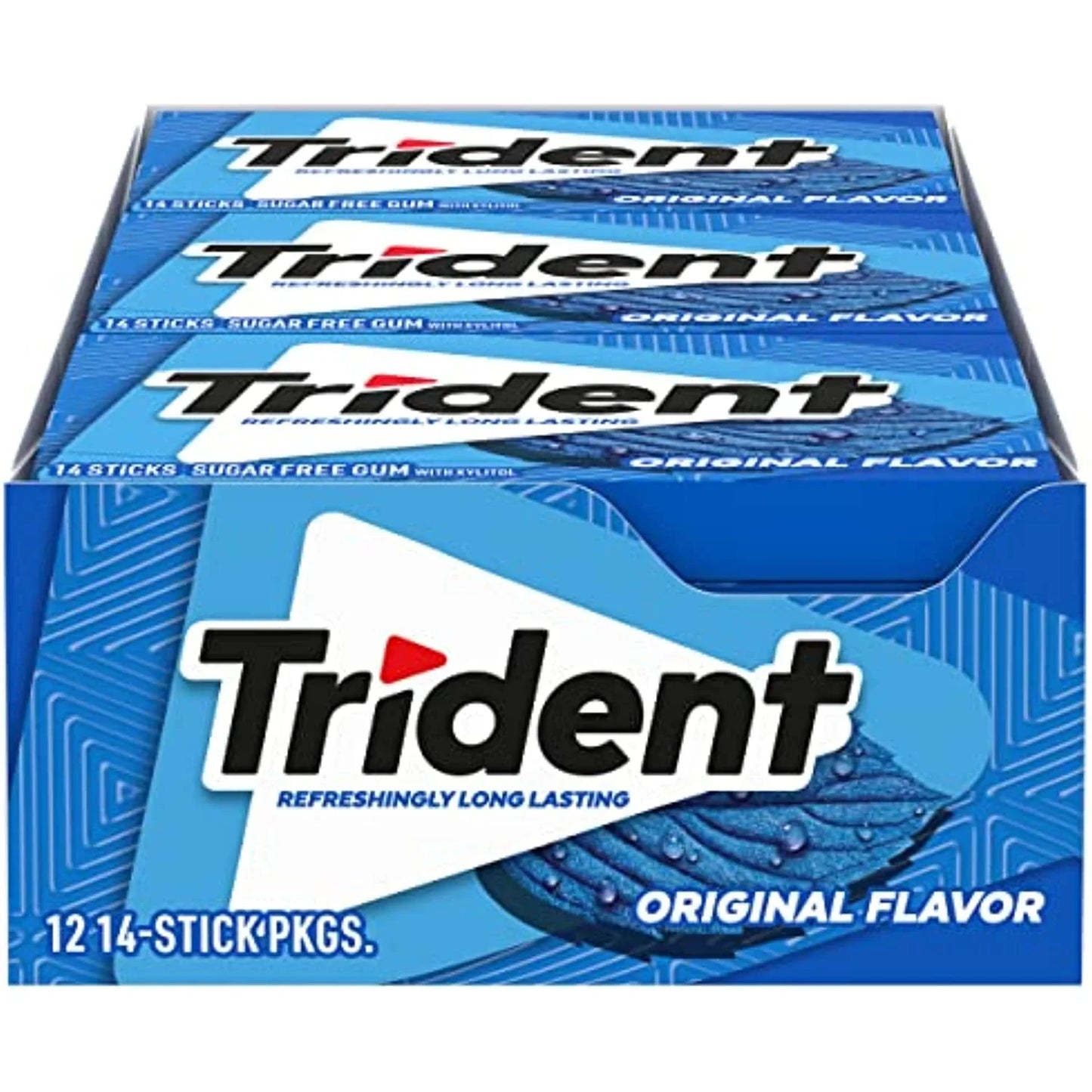 Trident Original Flavour Sugar Free Gum (12 Pack) (Best Before Date :-25/07/2025)