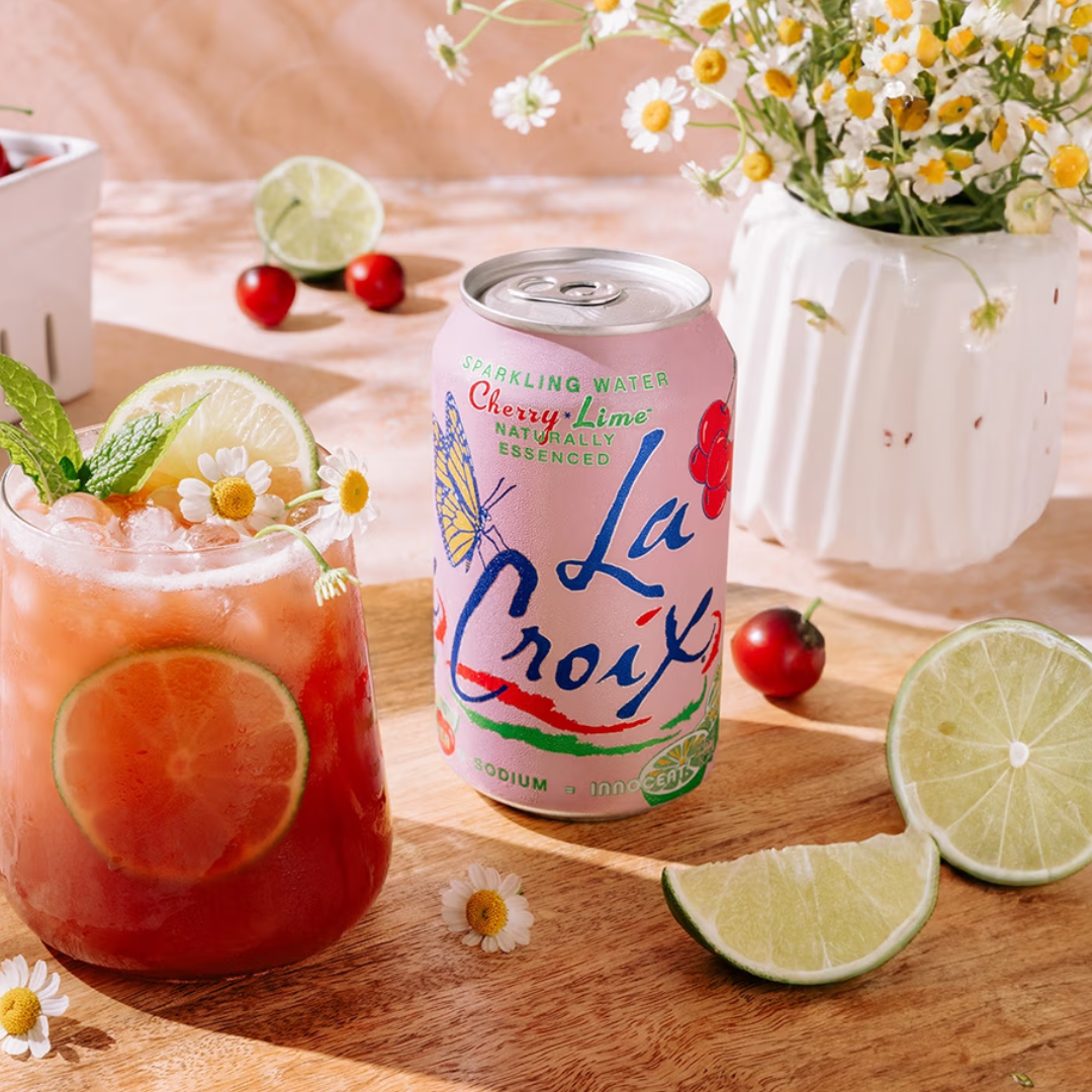 La Croix Cherry Lime Sparkling Water 355ml | Naturally Essenced, 0 Calories, 0 Sweetener, 0 Sodium