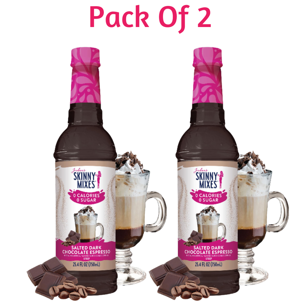 Sugar Free Salted Dark Chocolate Espresso Syrup (Pack Of 2 Bundle)