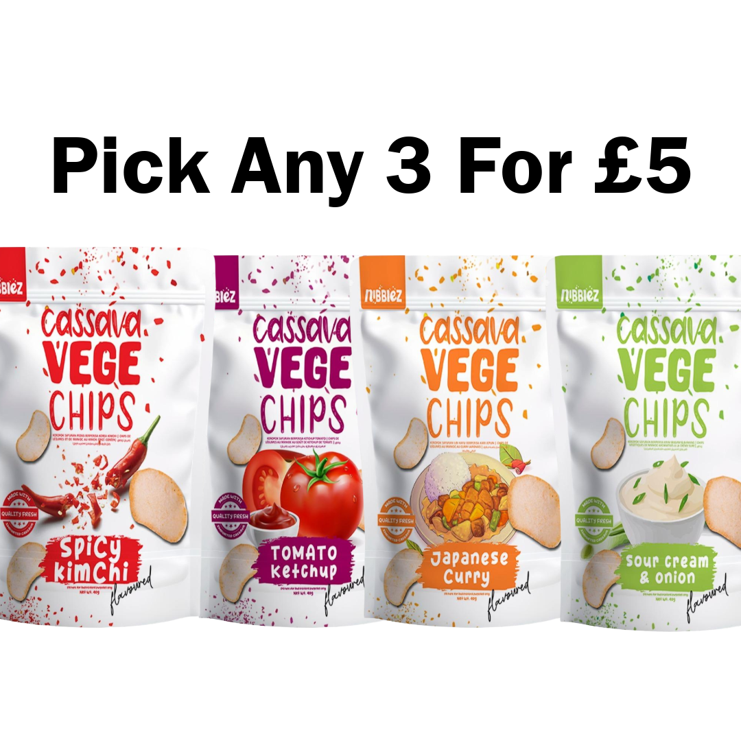 Nibblez Cassava Vege Chips | 3 For £5 | Choose Your Flavours