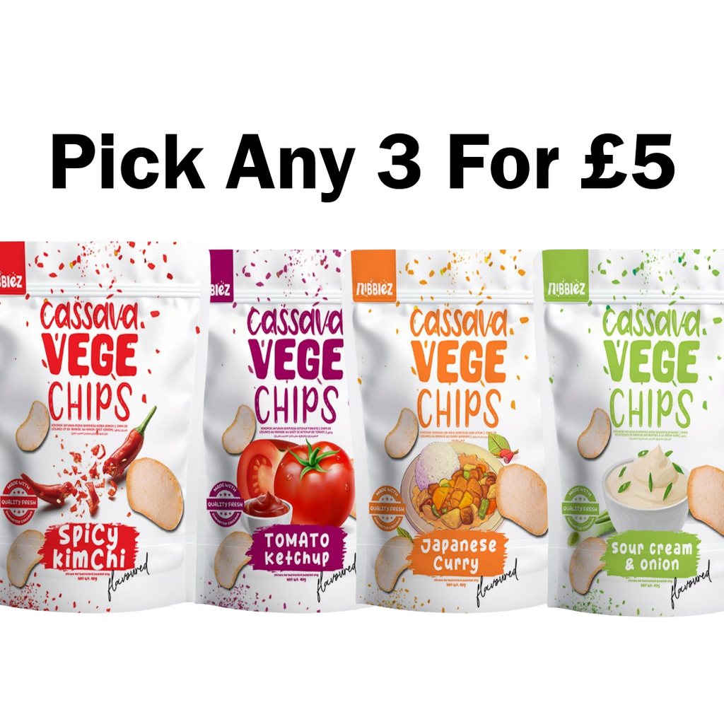 Nibblez Cassava Vege Chips | 3 For £5 | Choose Your Flavours