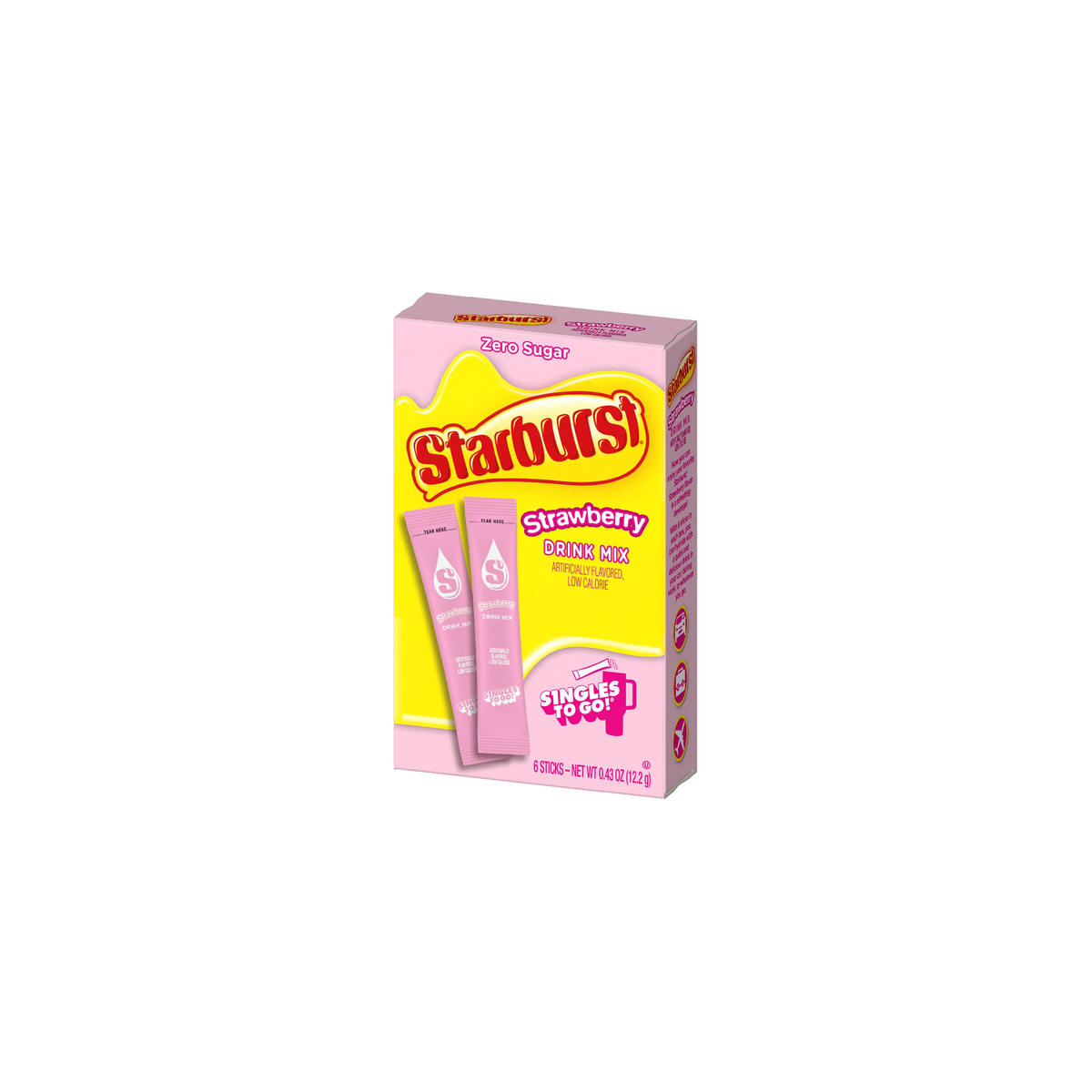 Singles To Go Starburst Strawberry Drink Mix 12.2g (6 Sticks)