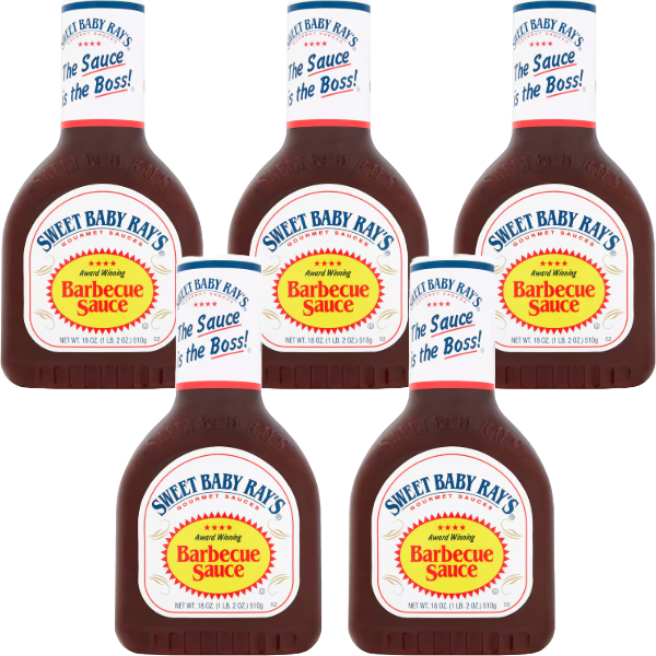 (5 Pack) Sweet Baby Ray's Original Barbecue Sauce 510g (Best Before Date 10/2025)