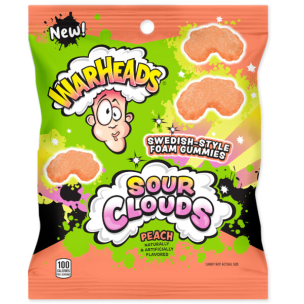 Warheads Sour Clouds Peg Bag Peach 85g