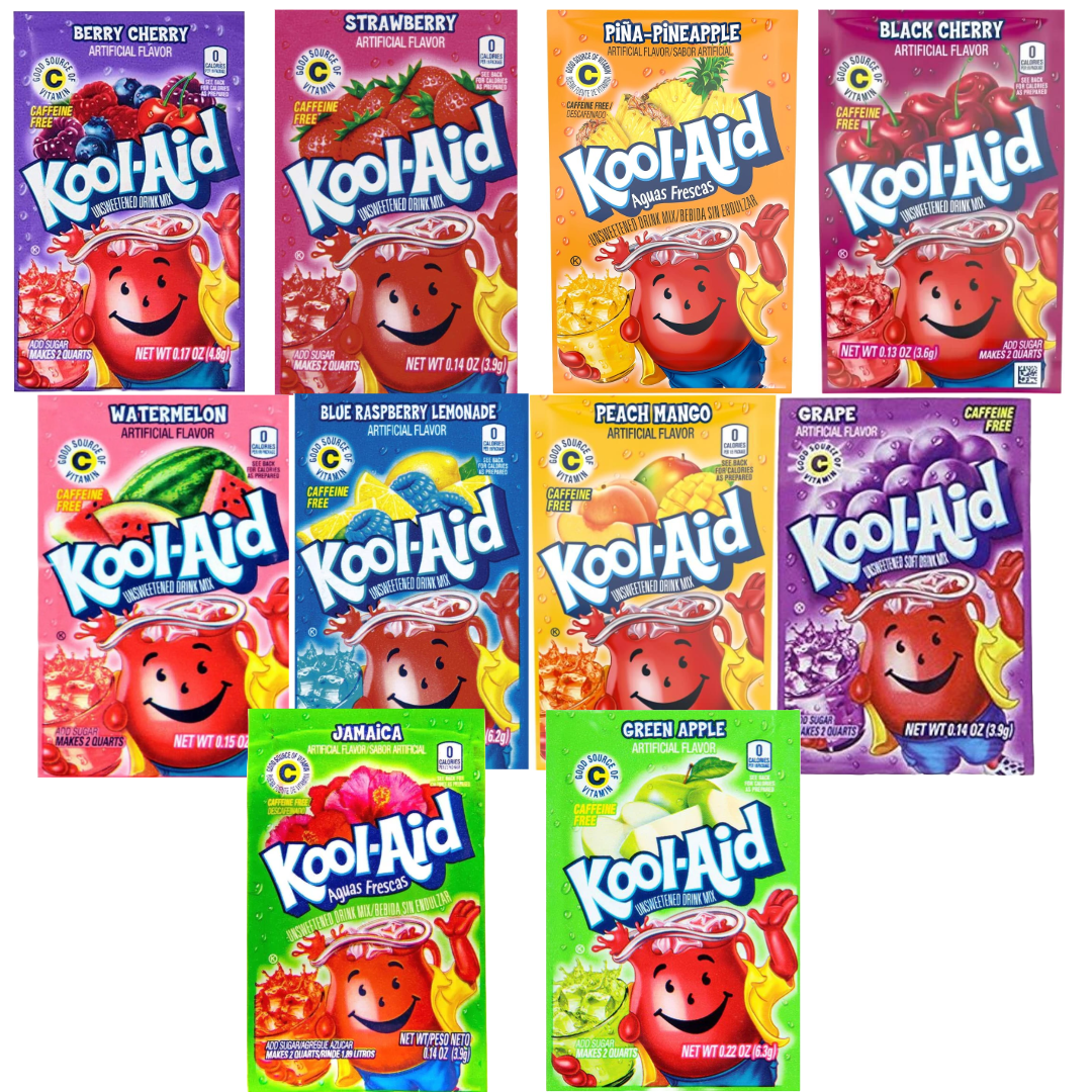 Kool Aid Variety Bundle | 10 x Different Flavours Satchets | Perfect For Summer Drink Mixes