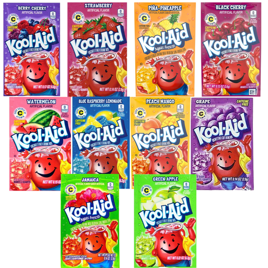 Kool Aid Variety Bundle | 10 x Different Flavours Satchets | Perfect For Summer Drink Mixes