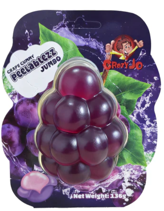 Crazy Jo Grape Gummy Peelablezz Jumbo 136g
