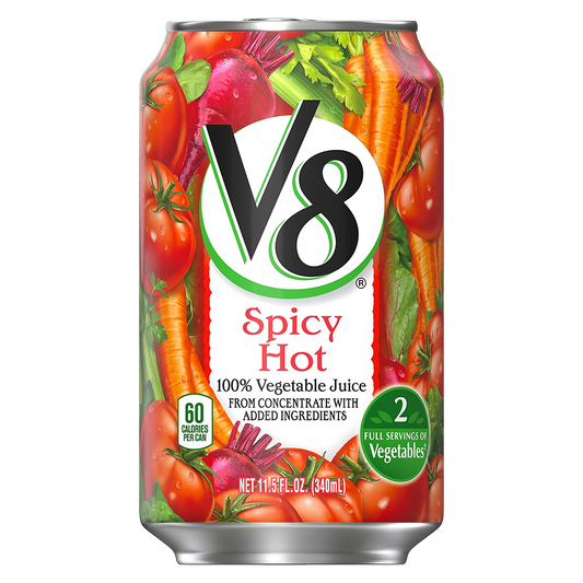 V8 Spicy Hot 100% Vegetable Juice 340ml (Best Before : Nov 2025)