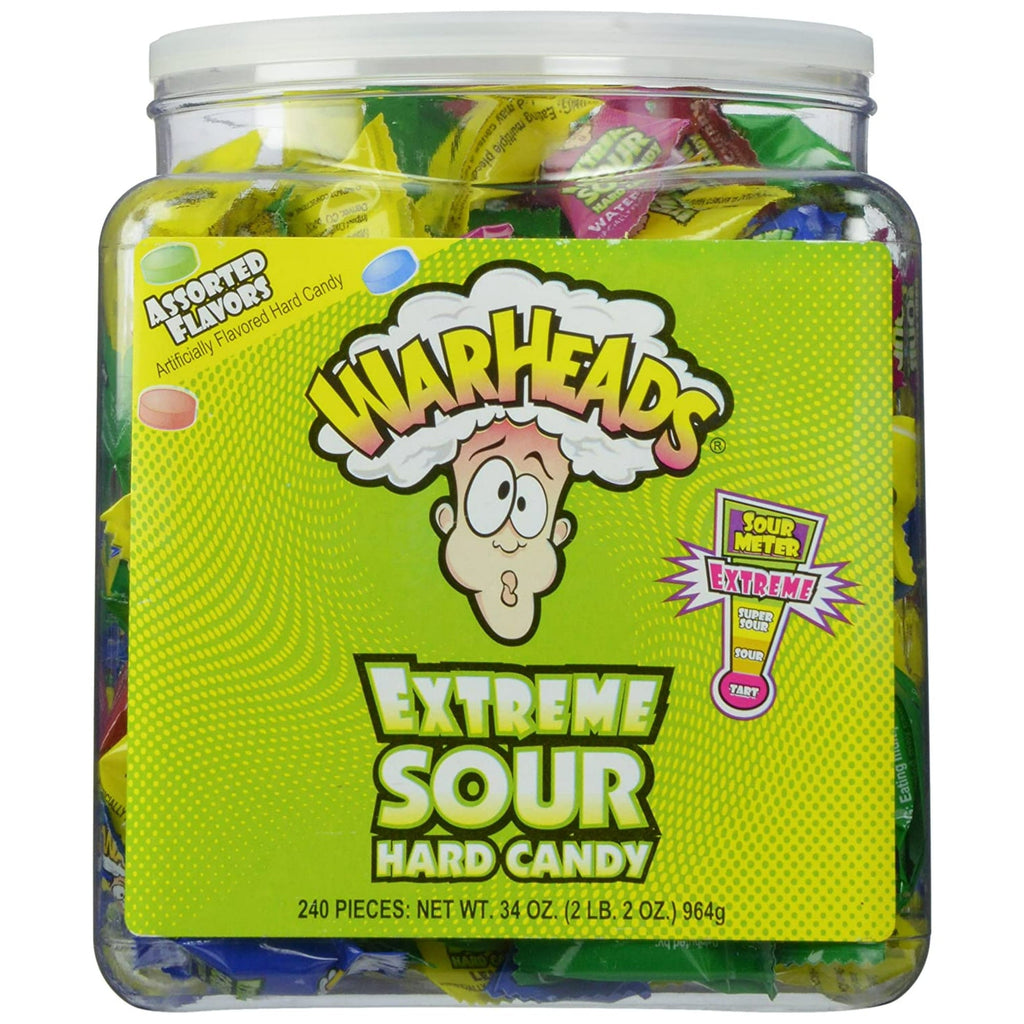 Warheads Extreme Sour Hard Candy Tub 964g-240 Pcs (Best Before Date:- Oct/2026)