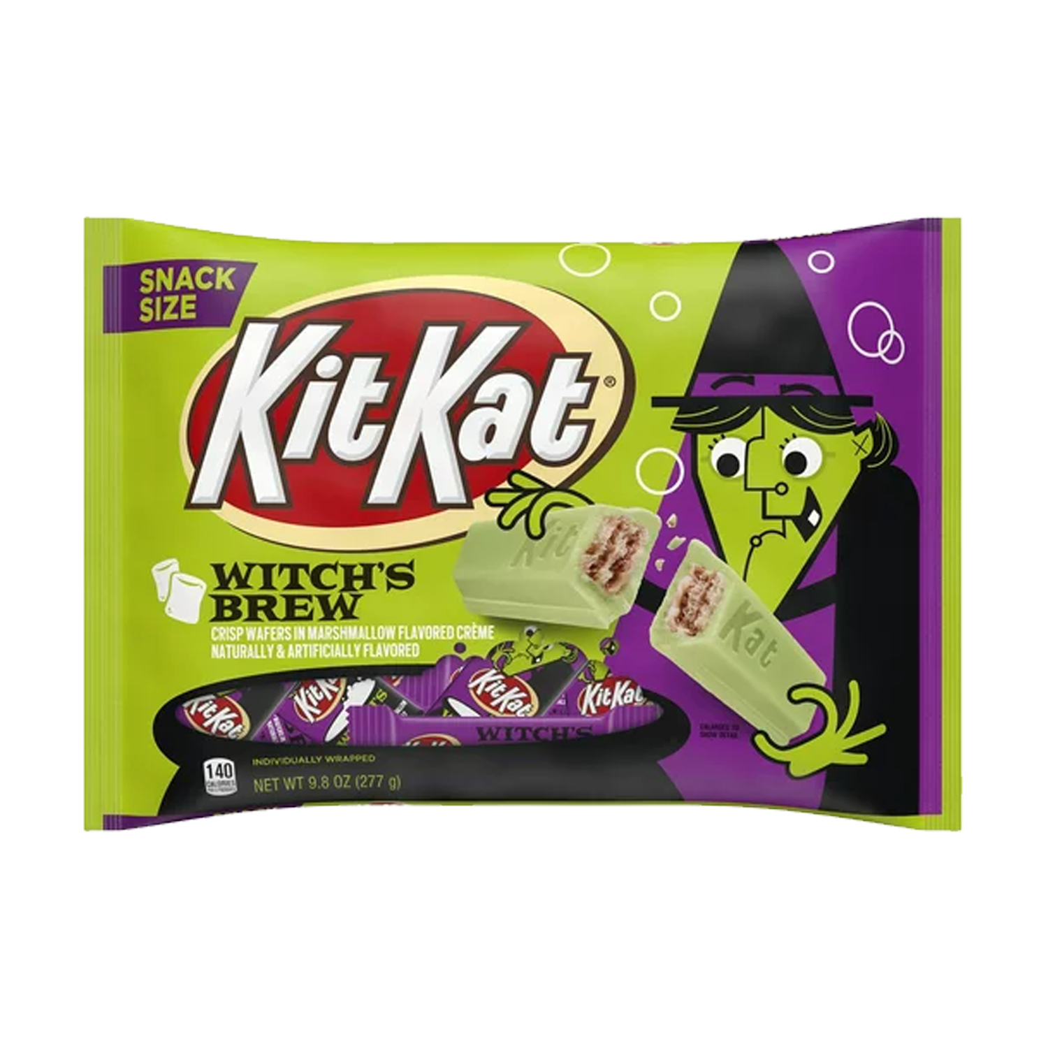 Kit Kat Witch's Brew Marshmallow Flavoured Creme Snack Size Wafer Candy 277g (Best Before : 07/2025)
