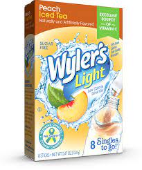Singles To Go Wyler's Light Peach Iced Tea Drink Mix 13.4g (8 Sticks)