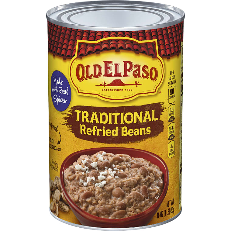 Old El Paso Traditional Refried Beans 454g (Pack of 3) (Best Before : 22 Nov 2025)