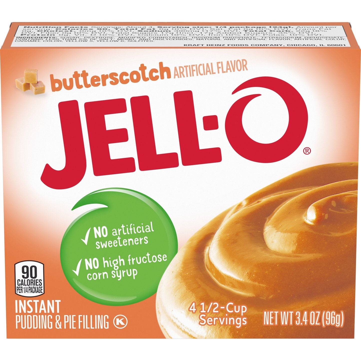 Jell-O Butterscotch Instant Pudding & Pie Filling 96g I PACK OF 2 I(Best Before Date:- 01/04/2025)