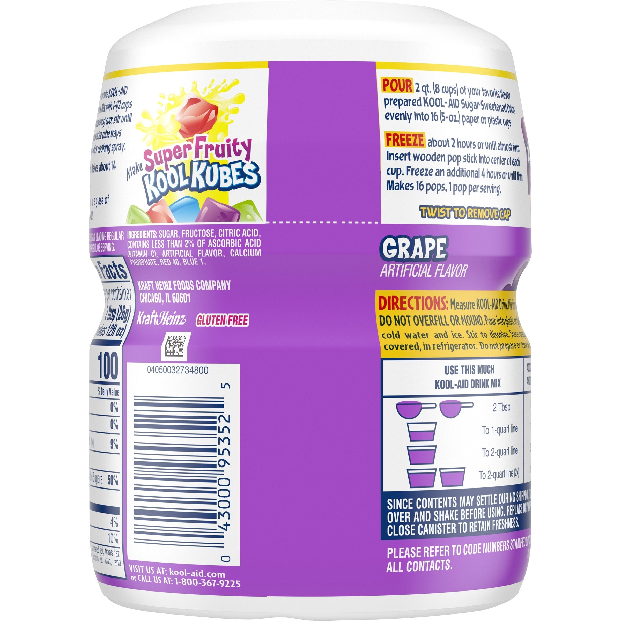 Kool-Aid Grape Soft Drink Mix 538g (Label Damaged)