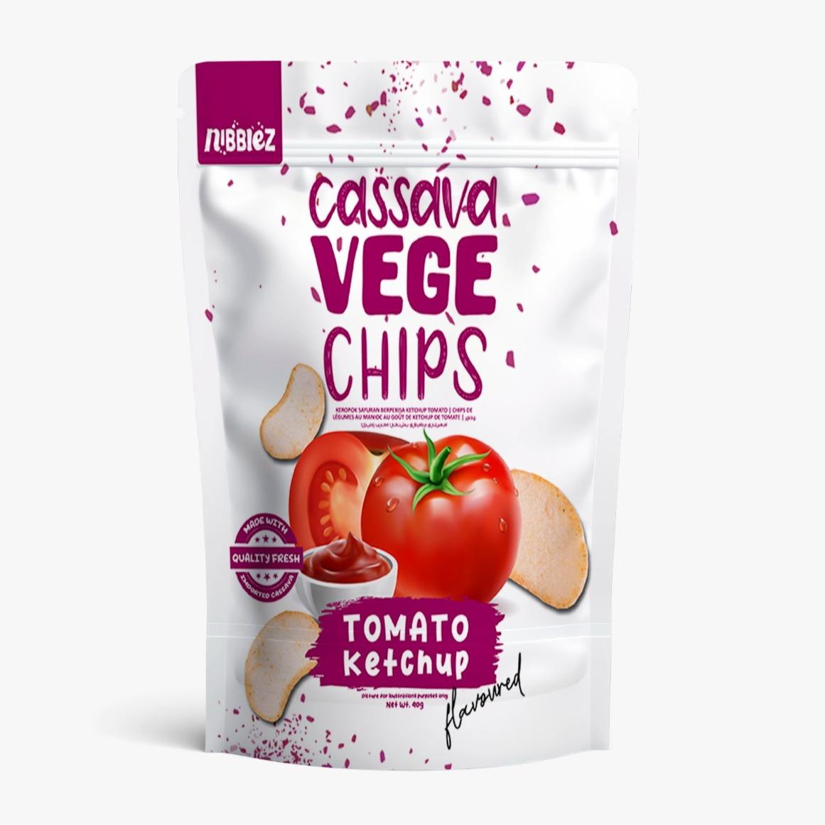 Nibblez Tomato Ketchup Cassava Vege Chips 40g (Best Before : Sep 2026)
