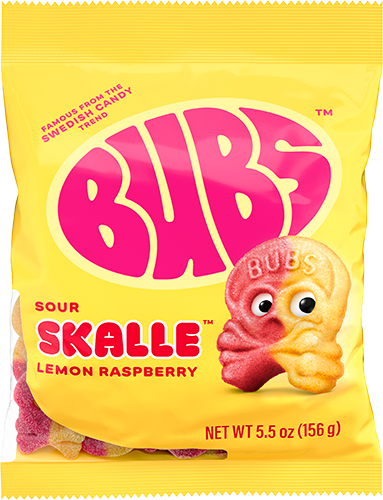 Bubs Candy Sour Skalle Lemon Raspberry 156g
