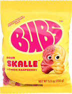 Bubs Candy Sour Skalle Lemon Raspberry 156g
