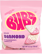 Bubs Candy Sour Diamond Strawberry Vanilla 156g