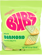 Bubs Candy Sour Diamond Tutti Frutti 156g