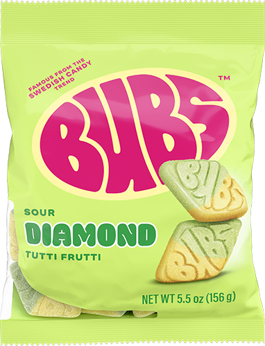 Bubs Candy Sour Diamond Tutti Frutti 156g