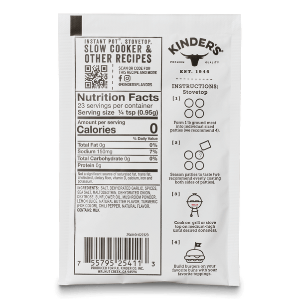Kinder's Seasoning Mix Buttery Burger Blend 22g